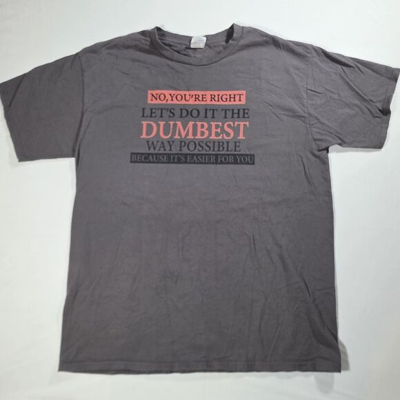 Gildan Other - Gildan Shirt Mens XL Gray Funny Sarcastic Dumbest Way Possible Graphic Tee